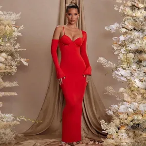 Sweet Heart - Sexy Red One Sleeve Body Con Dress