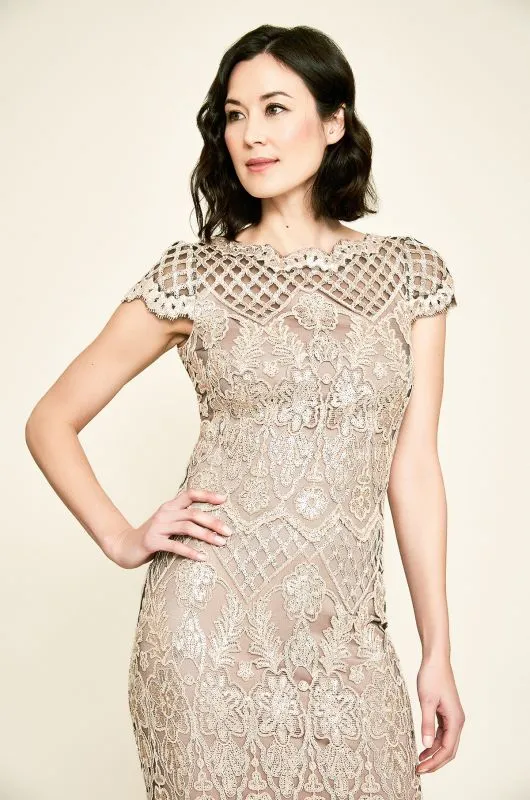 Tadashi Shoji Size 6 Faris Ginseng/Pale Pink Mother of Bride Dress