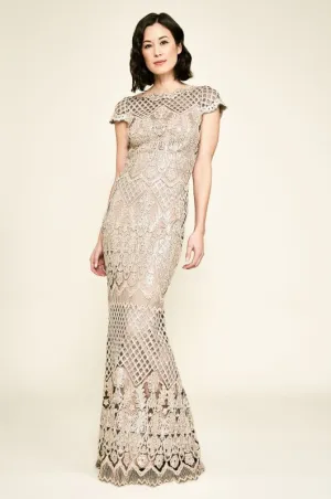 Tadashi Shoji Size 6 Faris Ginseng/Pale Pink Mother of Bride Dress