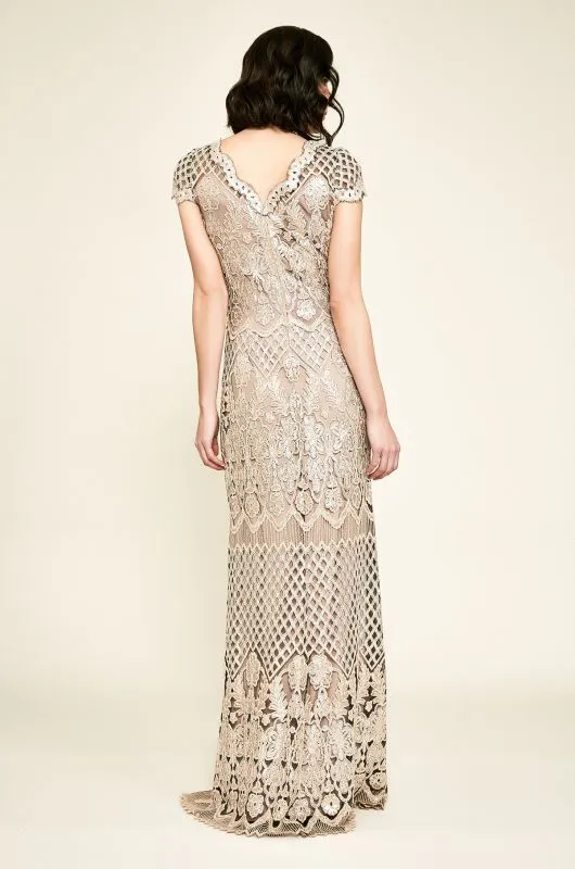 Tadashi Shoji Size 6 Faris Ginseng/Pale Pink Mother of Bride Dress