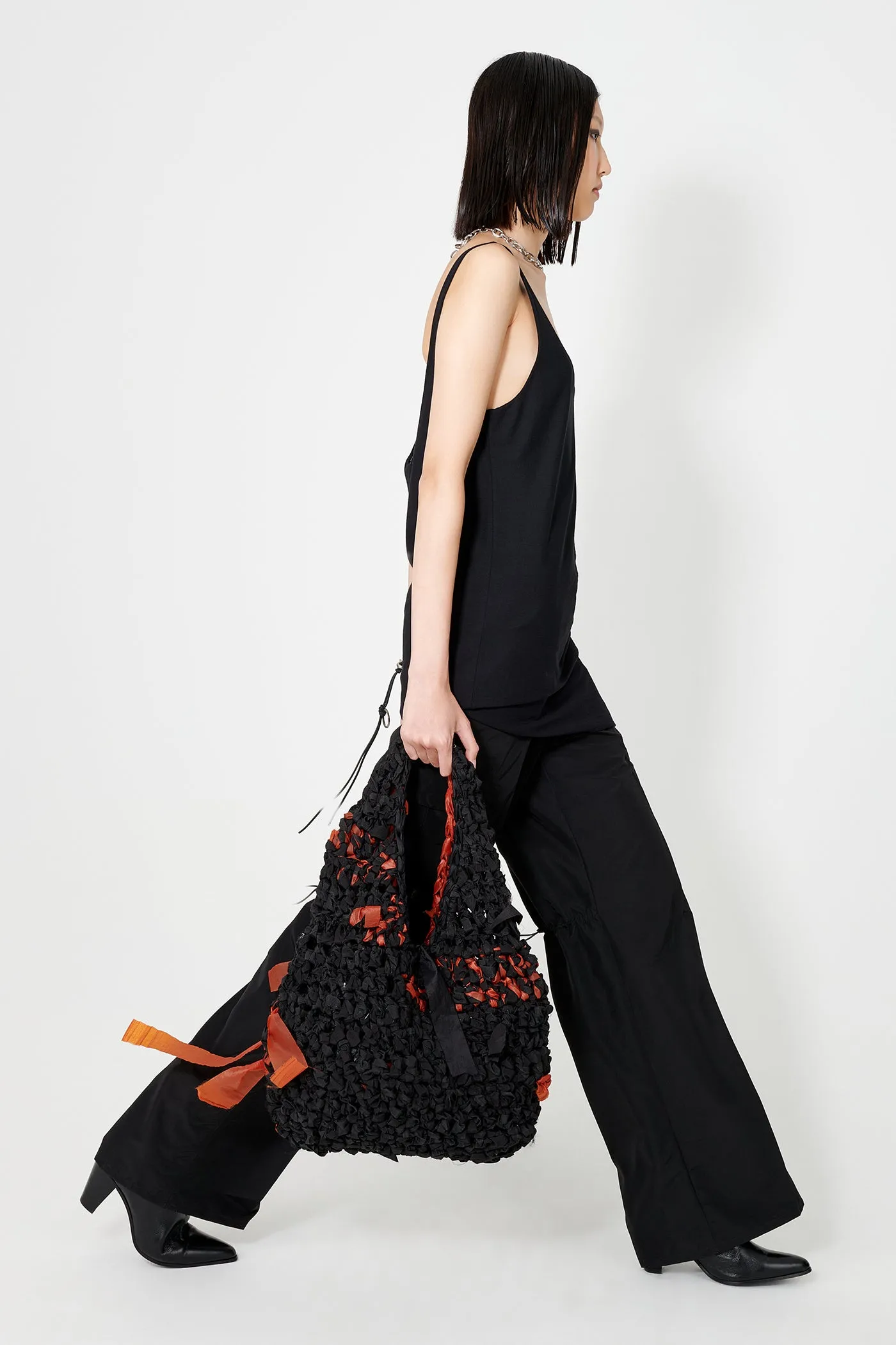 Tank Dress | Black Dry Crepe
