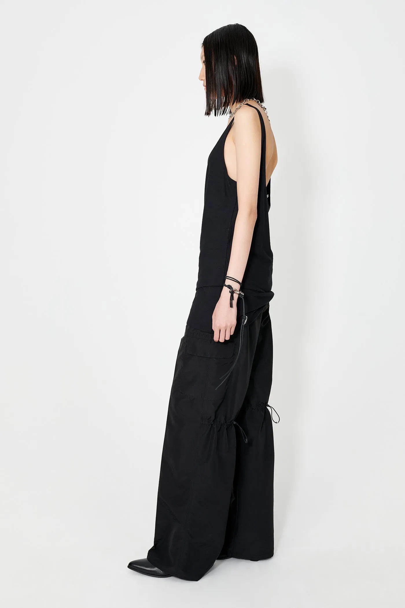 Tank Dress | Black Dry Crepe