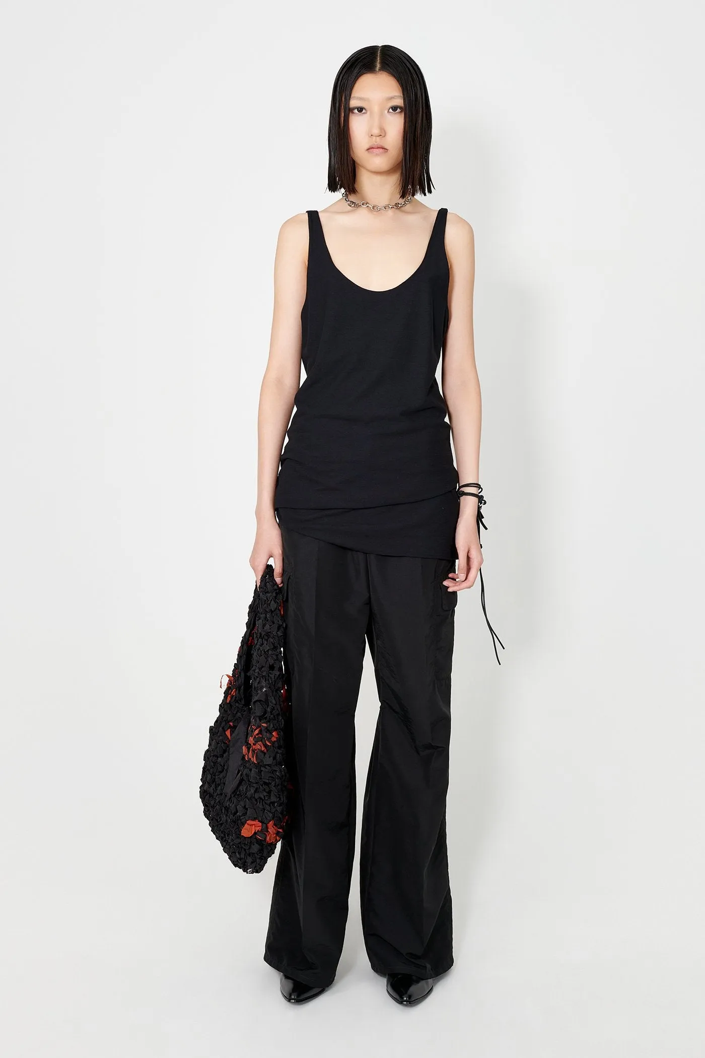 Tank Dress | Black Dry Crepe