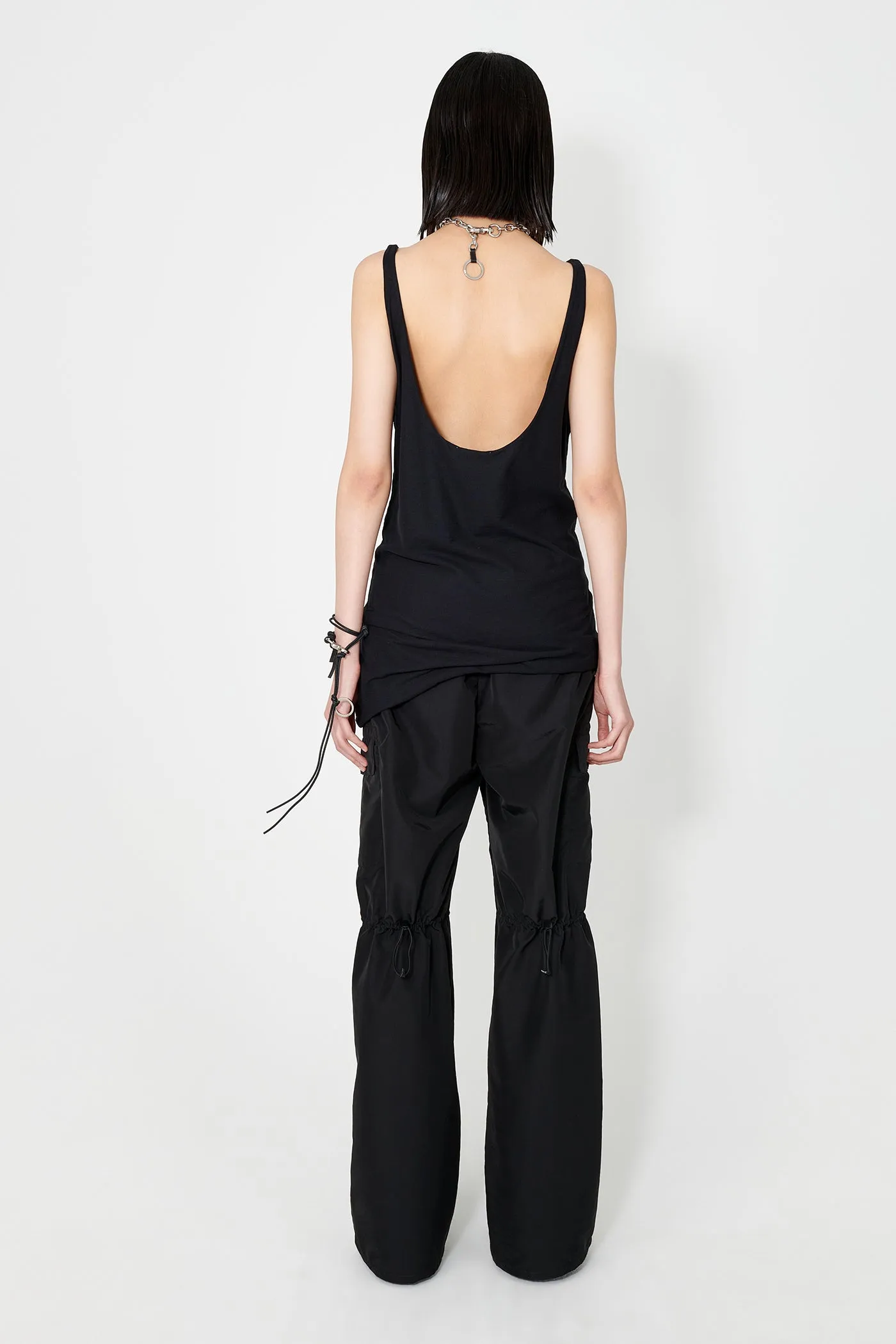 Tank Dress | Black Dry Crepe