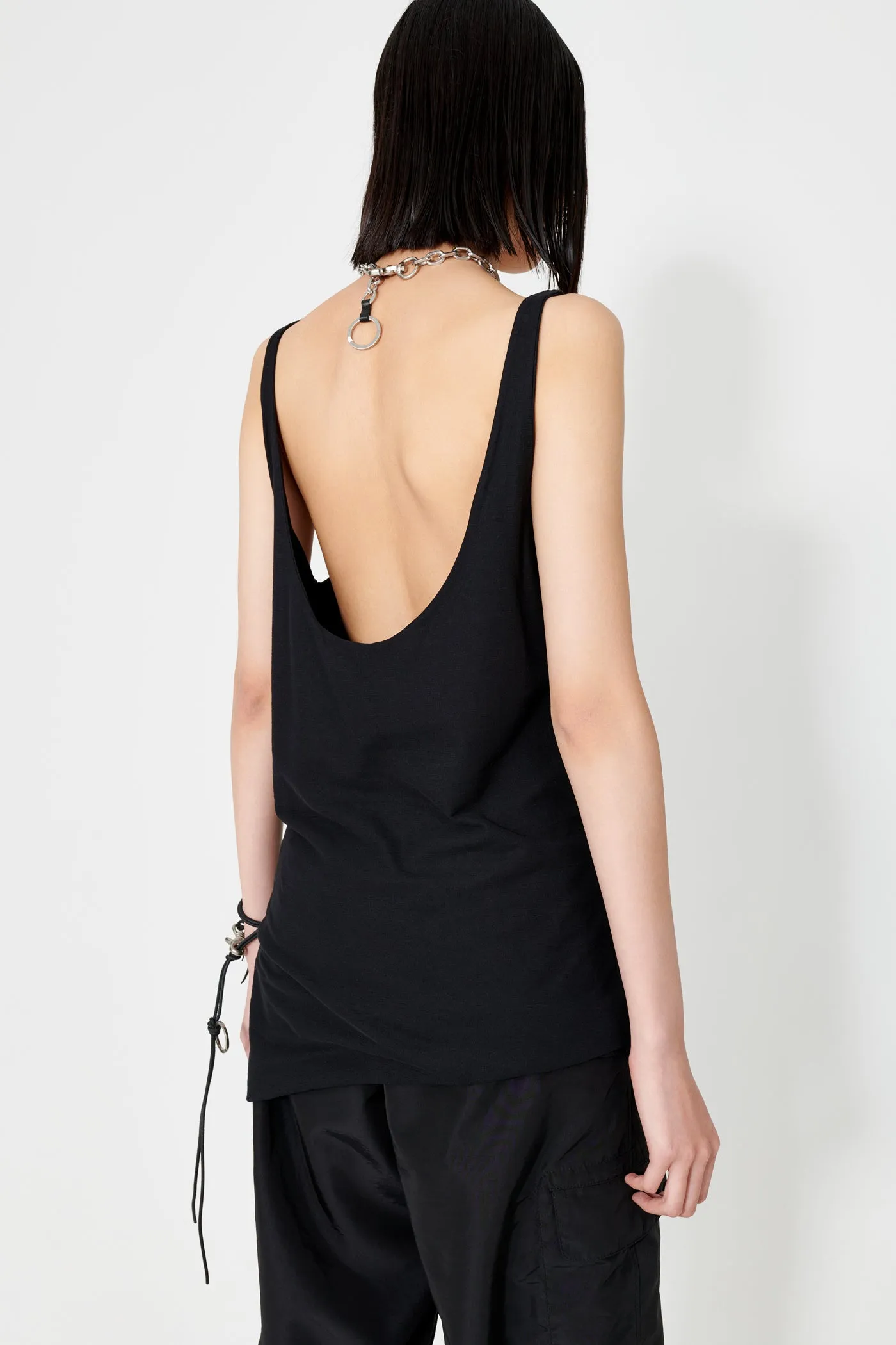 Tank Dress | Black Dry Crepe