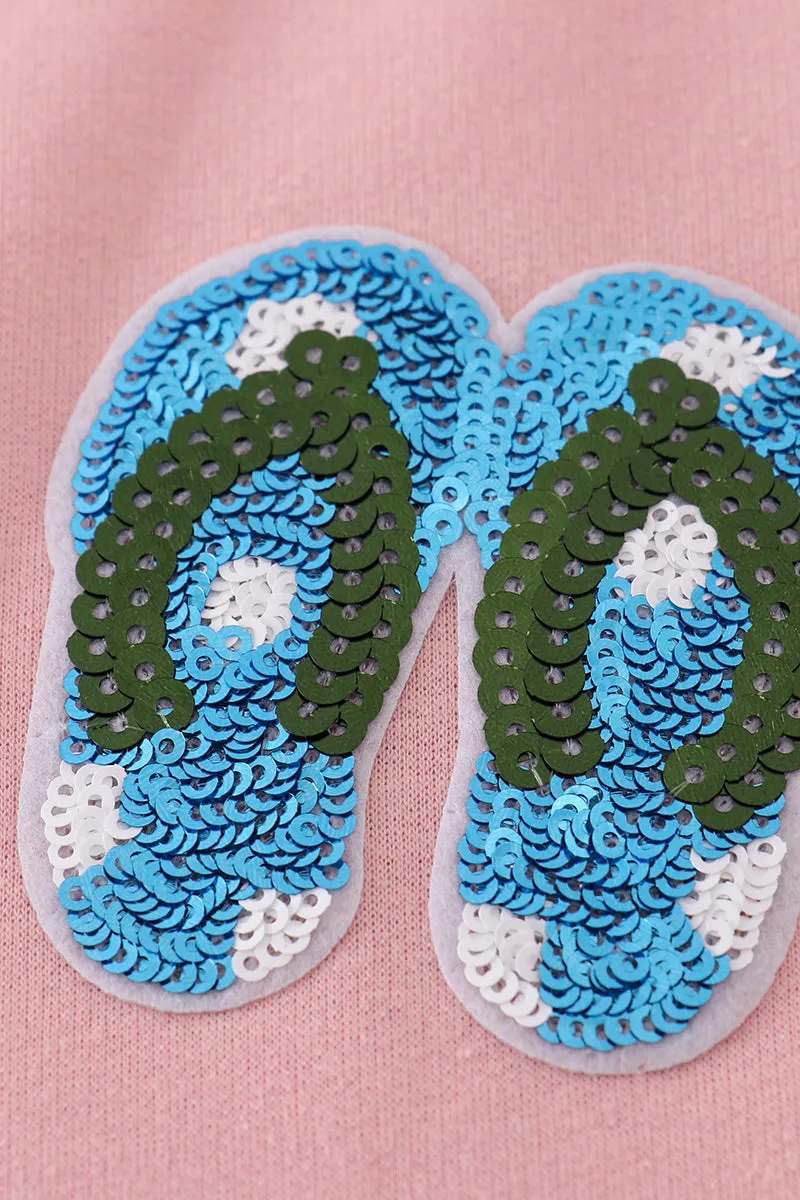 Teal Slipper Sequin Mom&me Dress