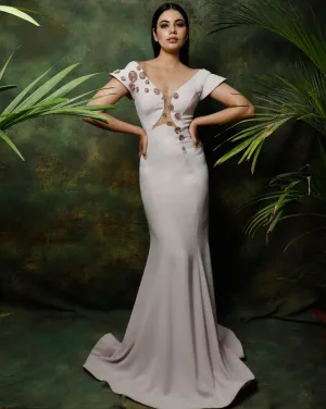 The Floral Nude Gown