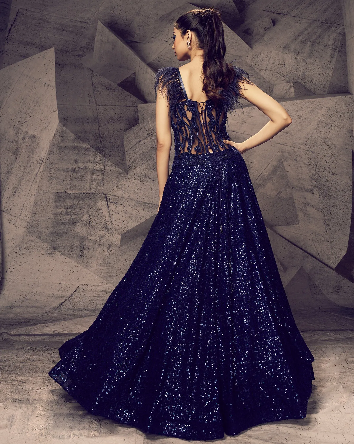 The Shimmering Blue Gown