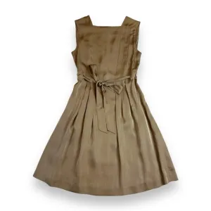 Theory taupe fit and flare belted dress (sz 0)