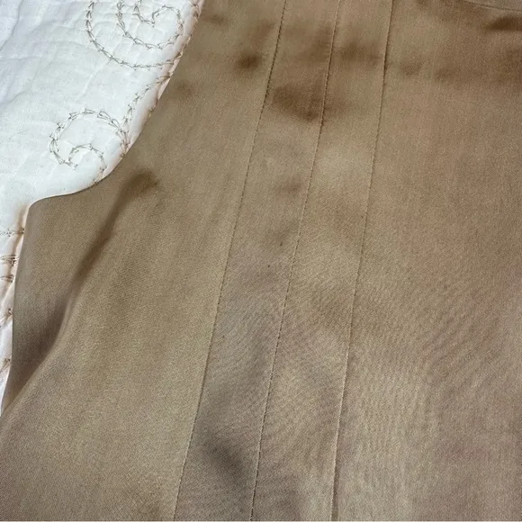 Theory taupe fit and flare belted dress (sz 0)