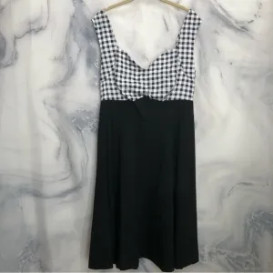 Torrid black and white gingham fit n flare midi dress