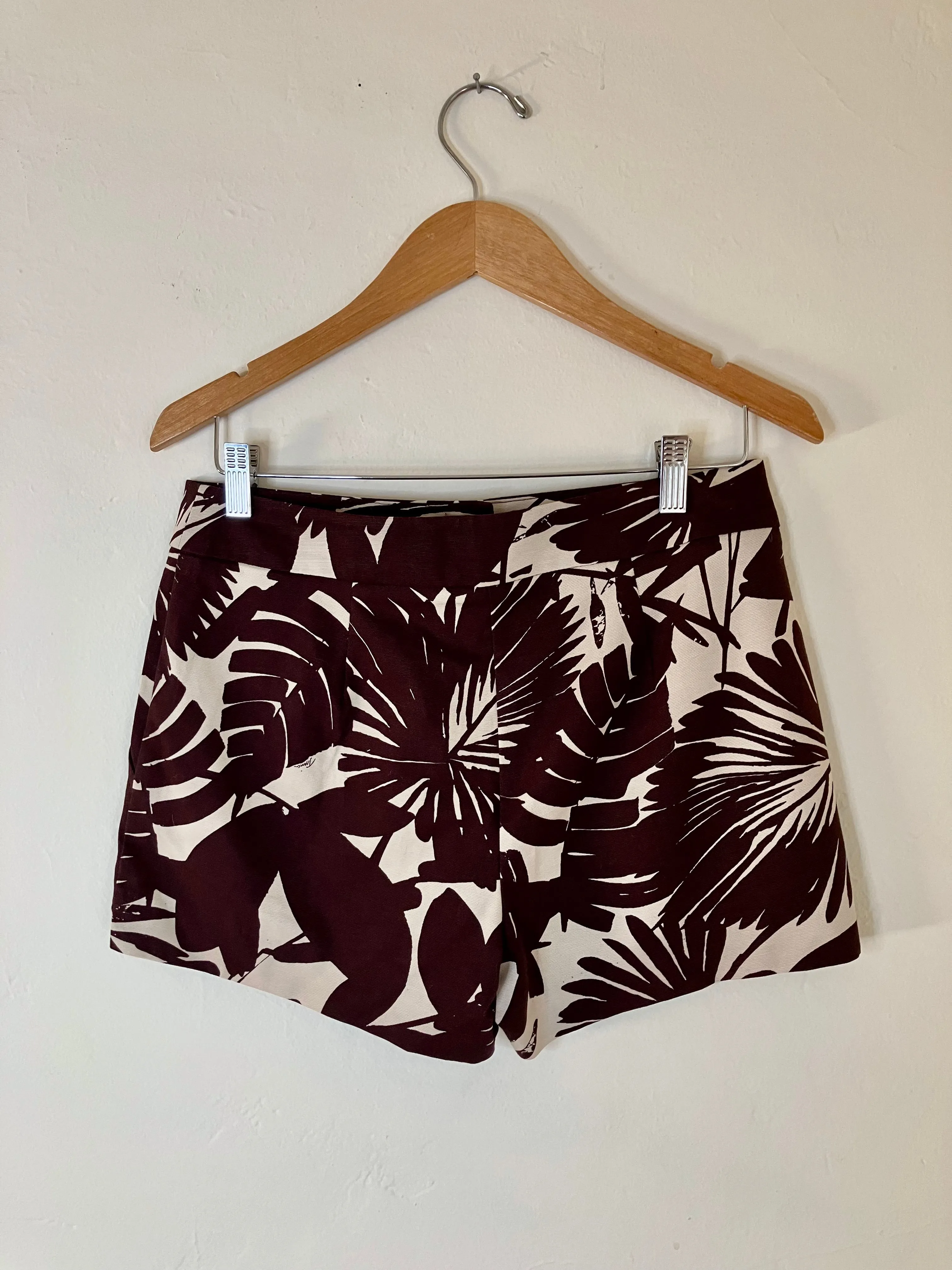Trina Turk Brown Palm Frond Shorts