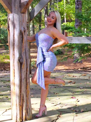 Turning Heads, Multi-color Sequin Strapless Dress