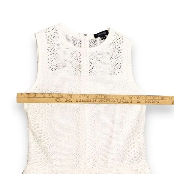 Twenty Fit &amp; Flare Flirty Dress White Perforated Cut-Outs Sleeveless Size S NEW