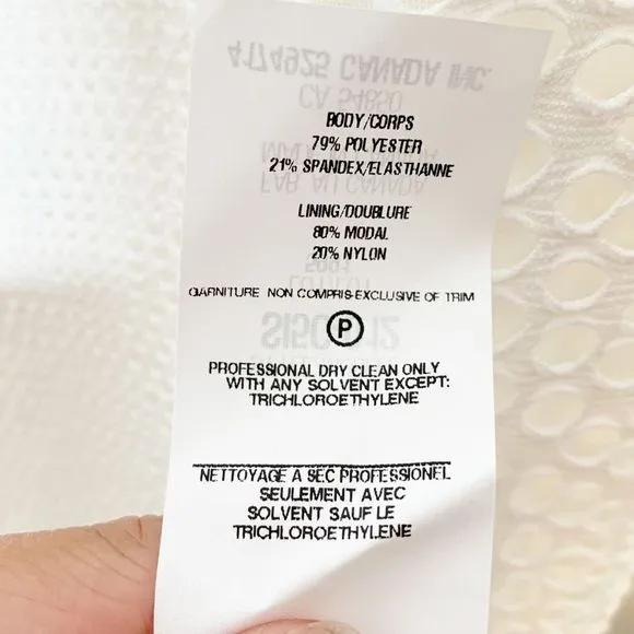 Twenty Fit &amp; Flare Flirty Dress White Perforated Cut-Outs Sleeveless Size S NEW