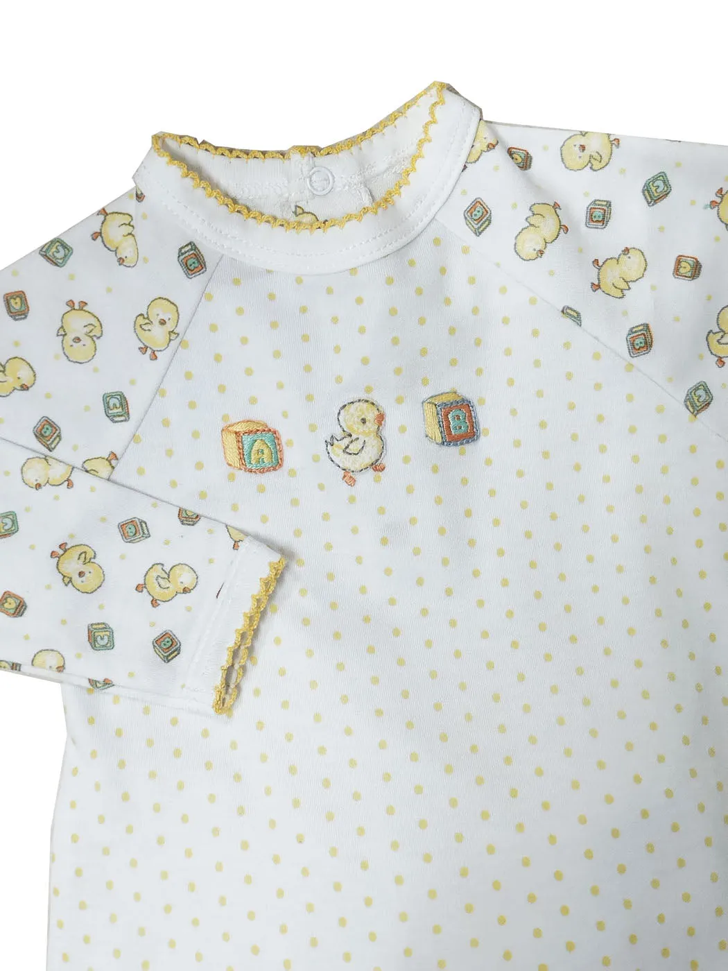 Unisex Polka Dot and Duckies Print Daygown