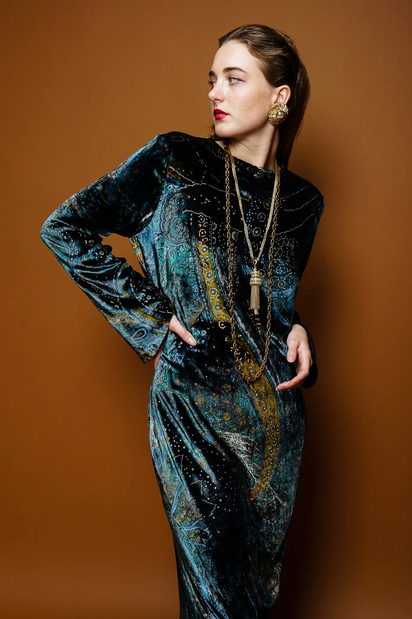 Velvet Cosmic Paisley Gown II