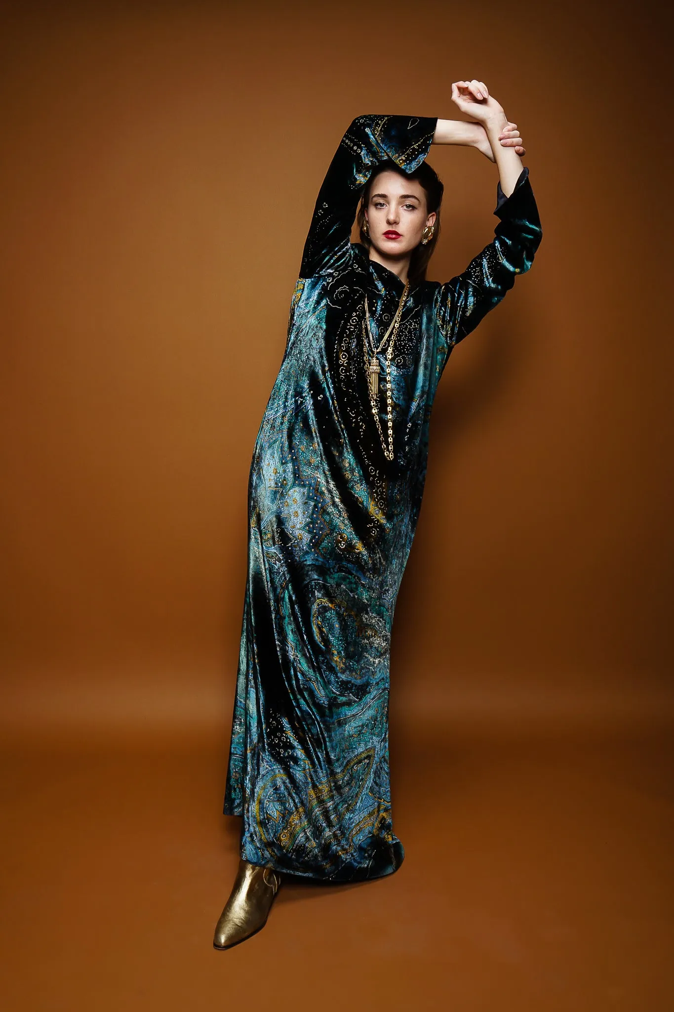 Velvet Cosmic Paisley Gown II
