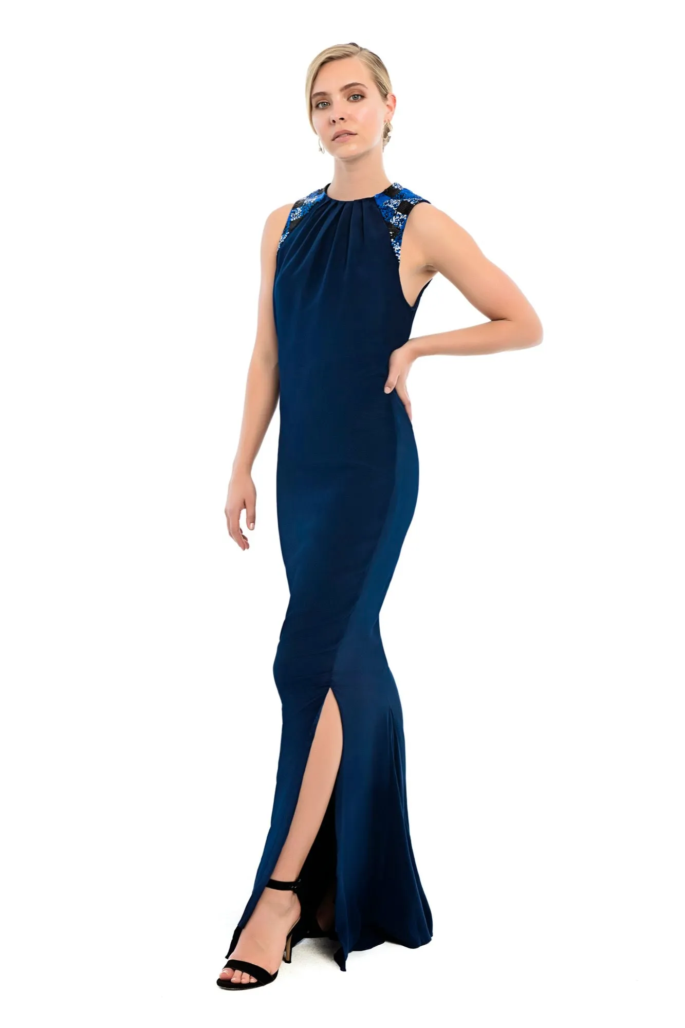 VIALI Silk Crepe Gown