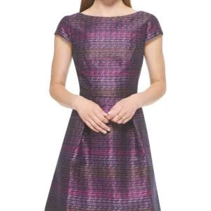 Vince Camuto Metallic Jacquard Fit Pink Dress