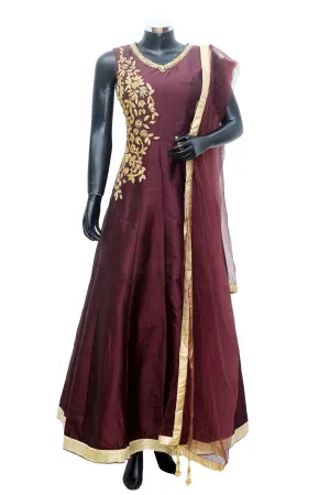 Vine color embroidered gown #fdn885-631