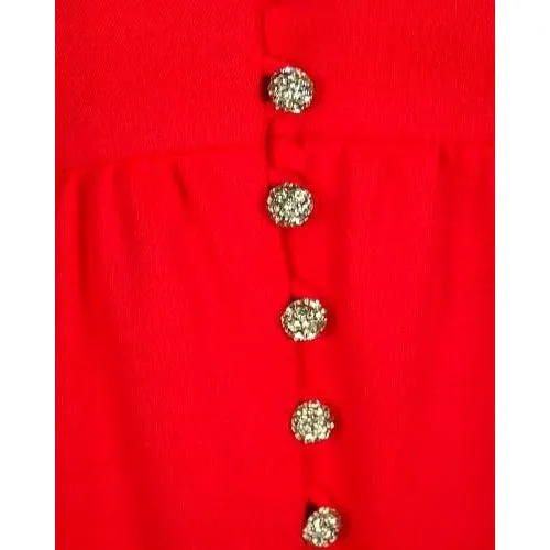 Vintage Dress Bright Orange Knit Tunic Rodrigues 1970S
