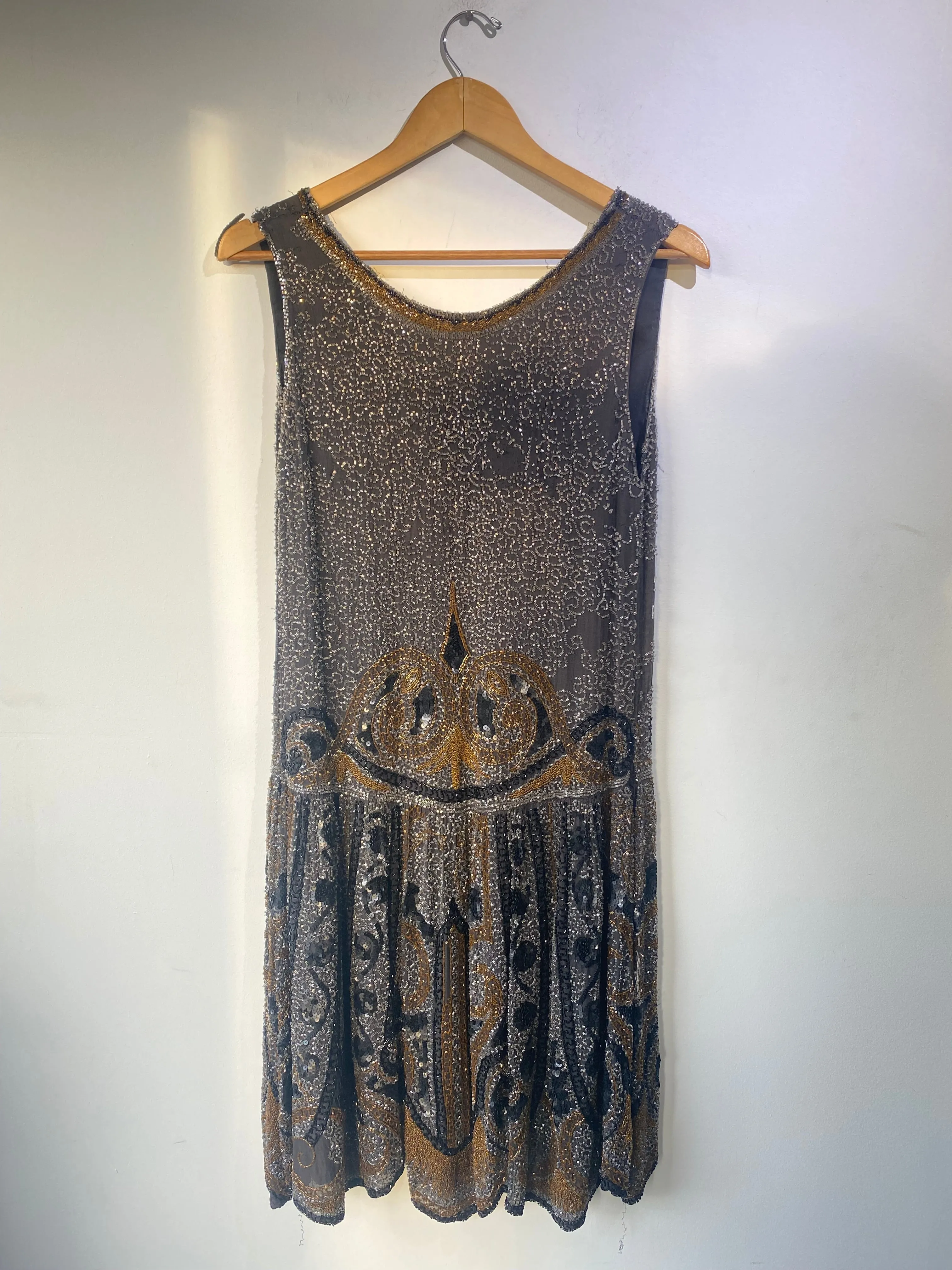 Vintage Glass Bead Sequin Flapper Dress