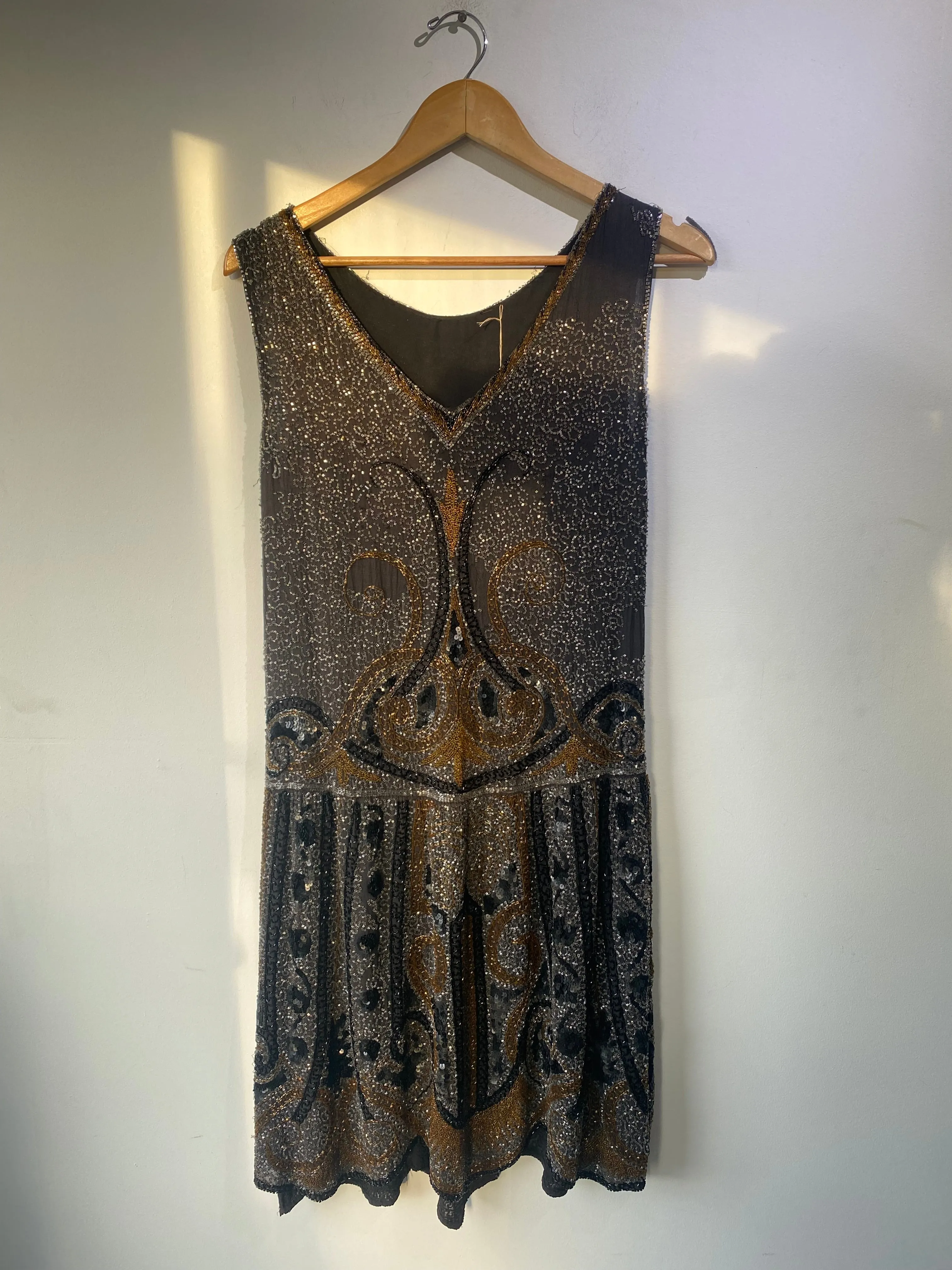 Vintage Glass Bead Sequin Flapper Dress