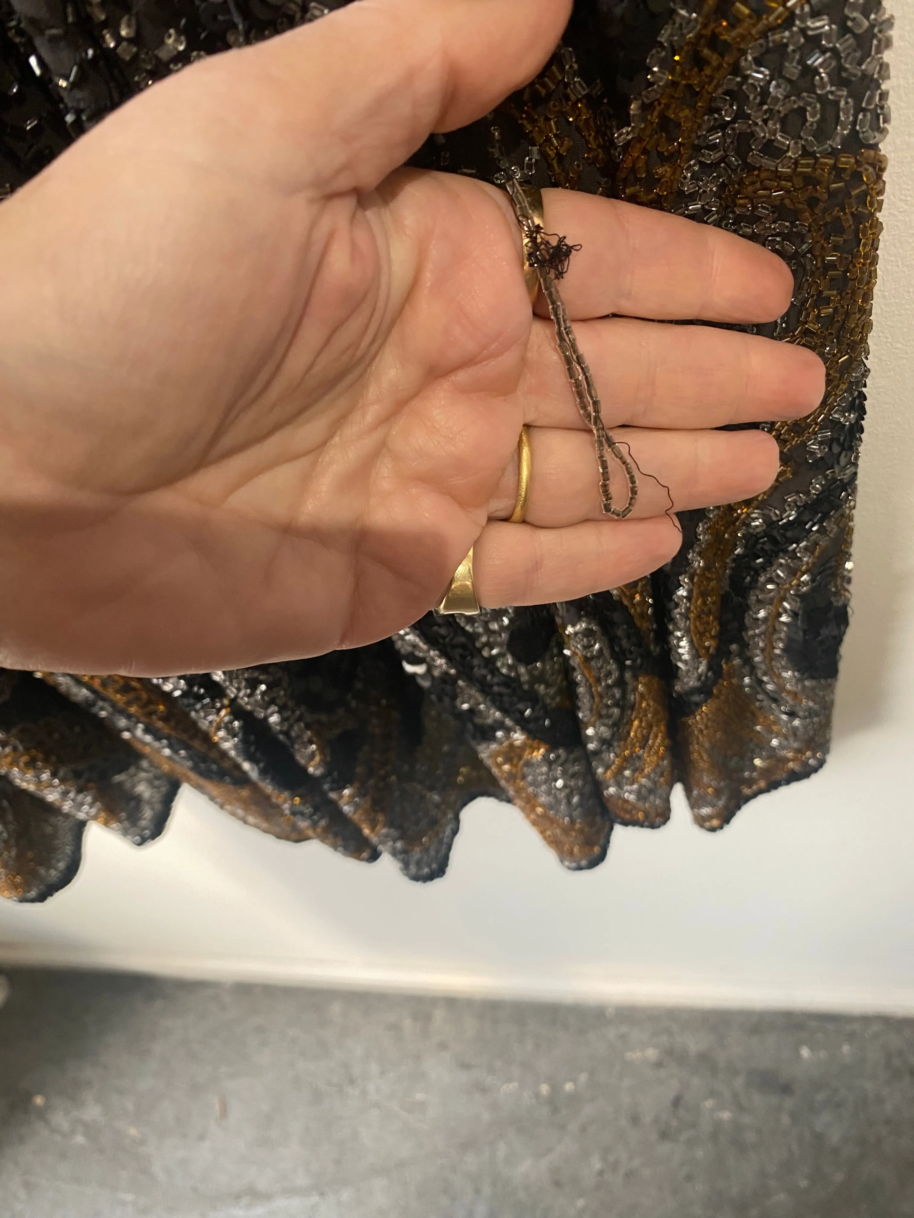 Vintage Glass Bead Sequin Flapper Dress