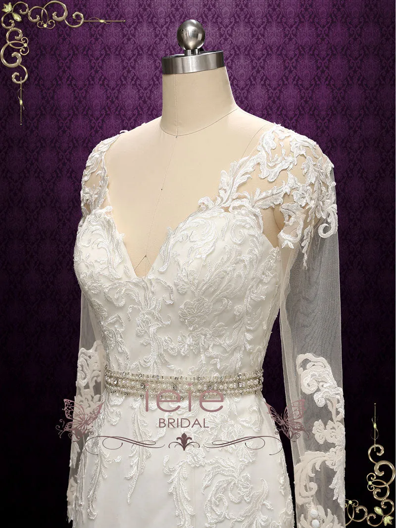 Vintage Style Lace Fit and Flare Wedding Dress | Alisa