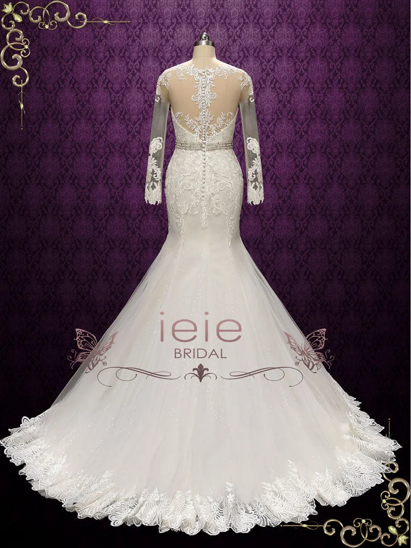 Vintage Style Lace Fit and Flare Wedding Dress | Alisa