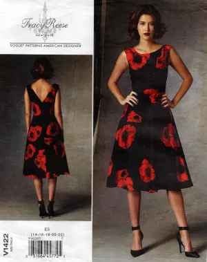 Vogue American Designer 1422 TRACY REESE Womens Lined Dress with Underskirt Out Of Print Sewing Pattern Size 14 - 22 UNCUT Factory Folded