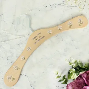 White Floral Wooden Hanger