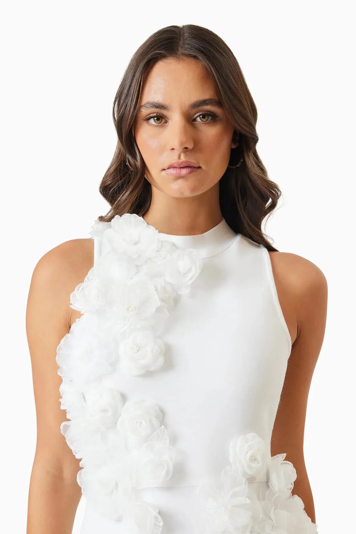 Whitetail 3D Floral Midi Dress