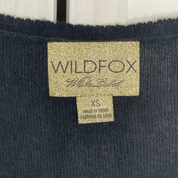 Wildfox Love Skull Angora Blend Sequin Sweater Dress XS Black