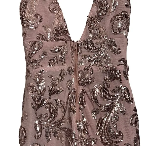 Windsor Lilac Paisley Formal Sequin Leaf Maxi Dress Gown Sz