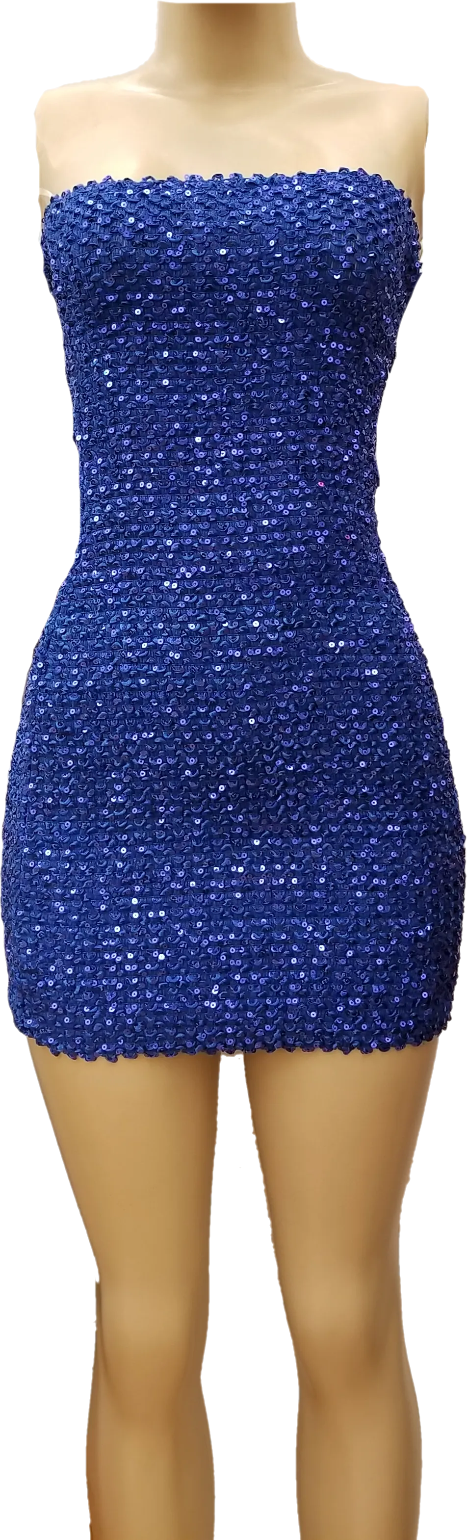 Women's Sequin Tube Mini Dress With Zipper Back