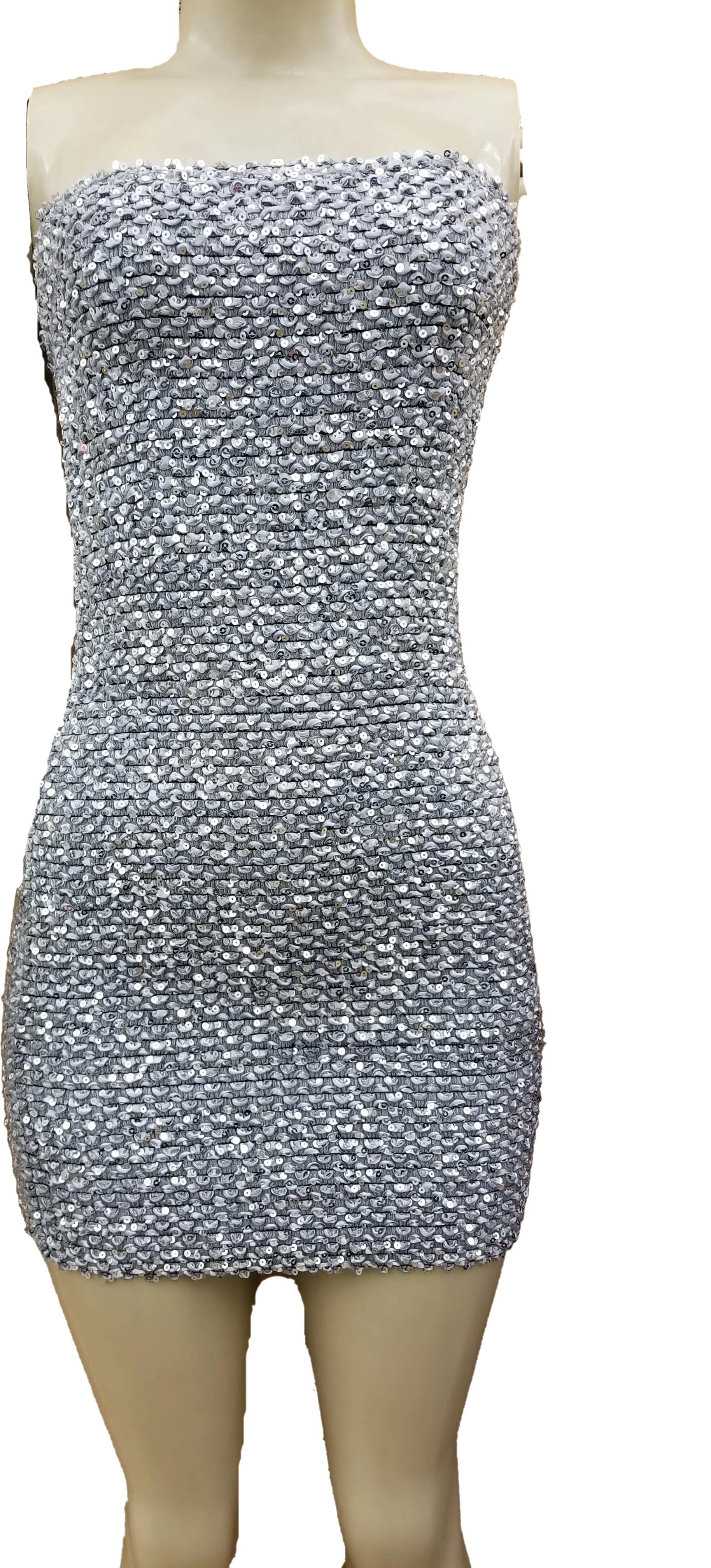 Women's Sequin Tube Mini Dress With Zipper Back