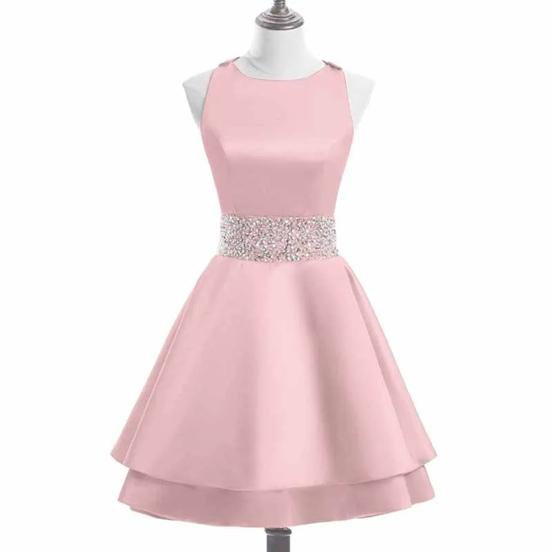 Women's Short Homecoming Dresses Mini Satin Prom Dress