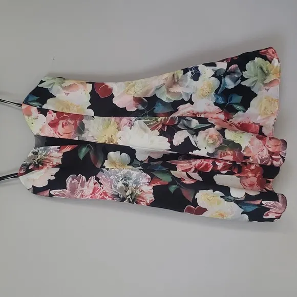 Y2K Cachet Dress sz 4 Floral Fit and Flare Satin Tulle Formal Cocktail Party