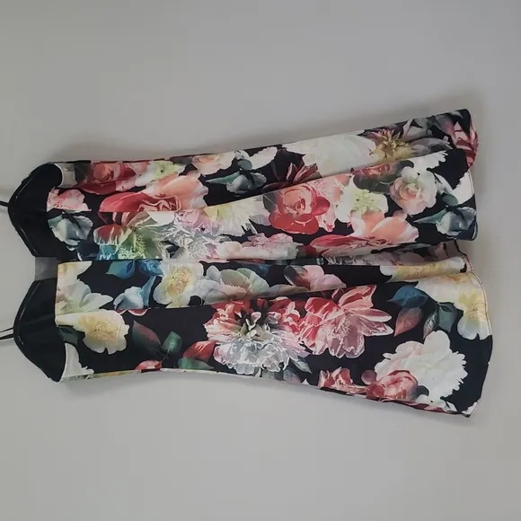 Y2K Cachet Dress sz 4 Floral Fit and Flare Satin Tulle Formal Cocktail Party