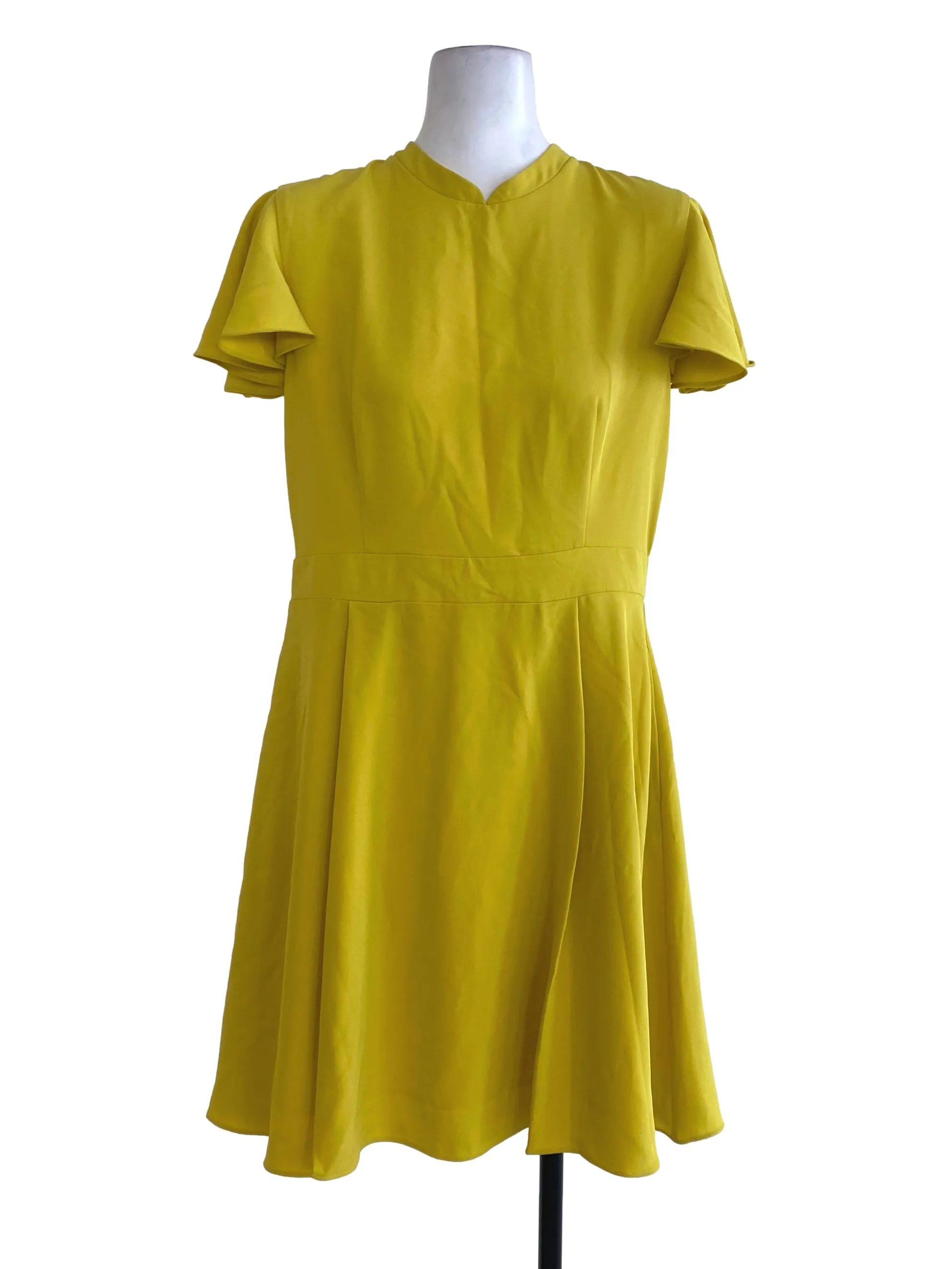 Yellow Plain Empire Dress