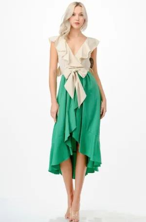 Zahara Asymmetric Green Dress